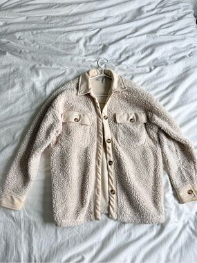Simons Cream Teddy Jacket Shacket